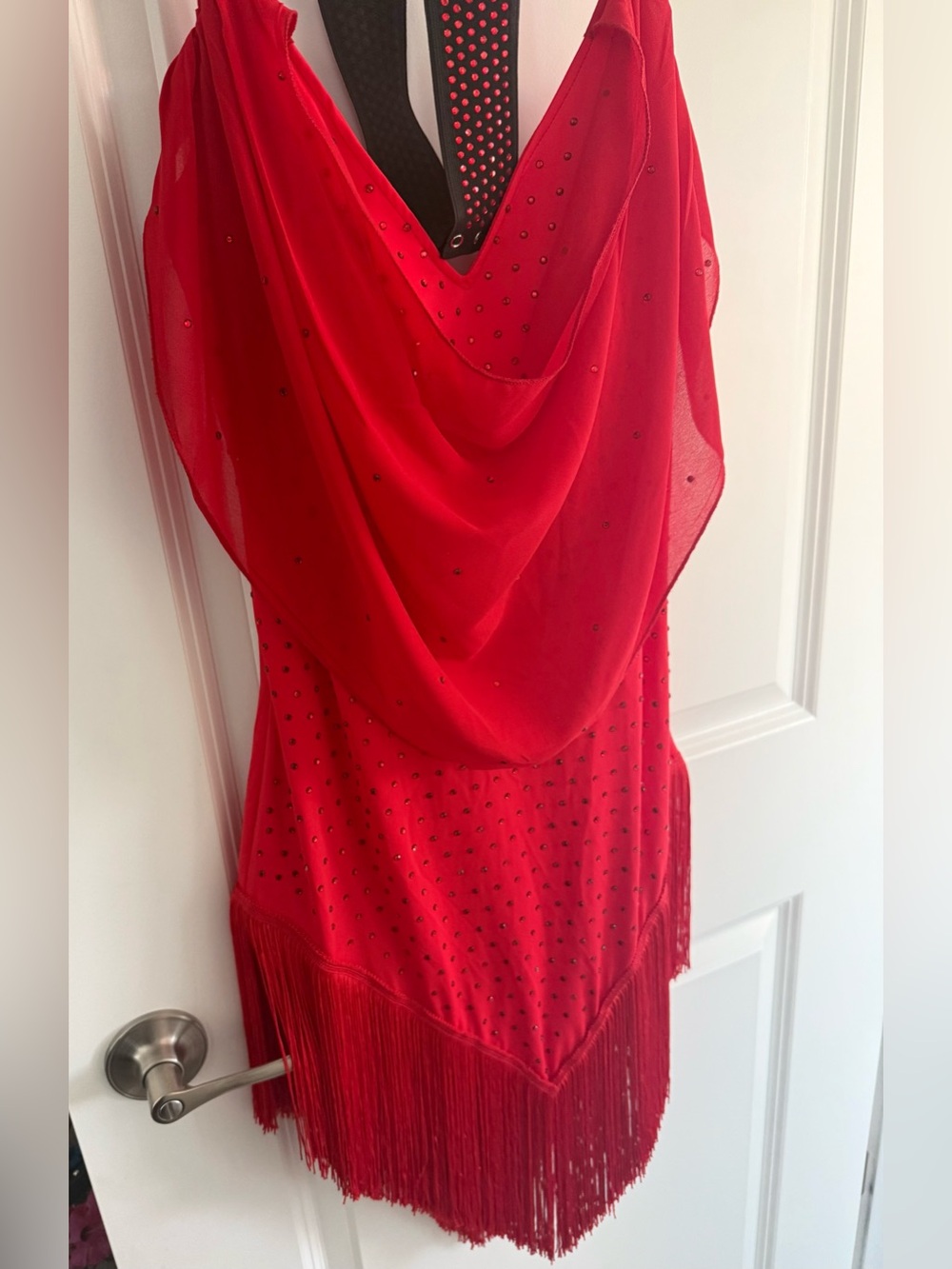 Red Latin Dance Performance Dress